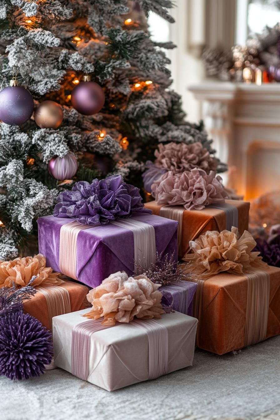12. Gradient Velvet Ribbon Gift Wrapping