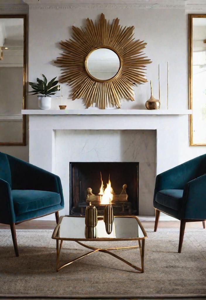 4. Sunburst Fireplace Mirror