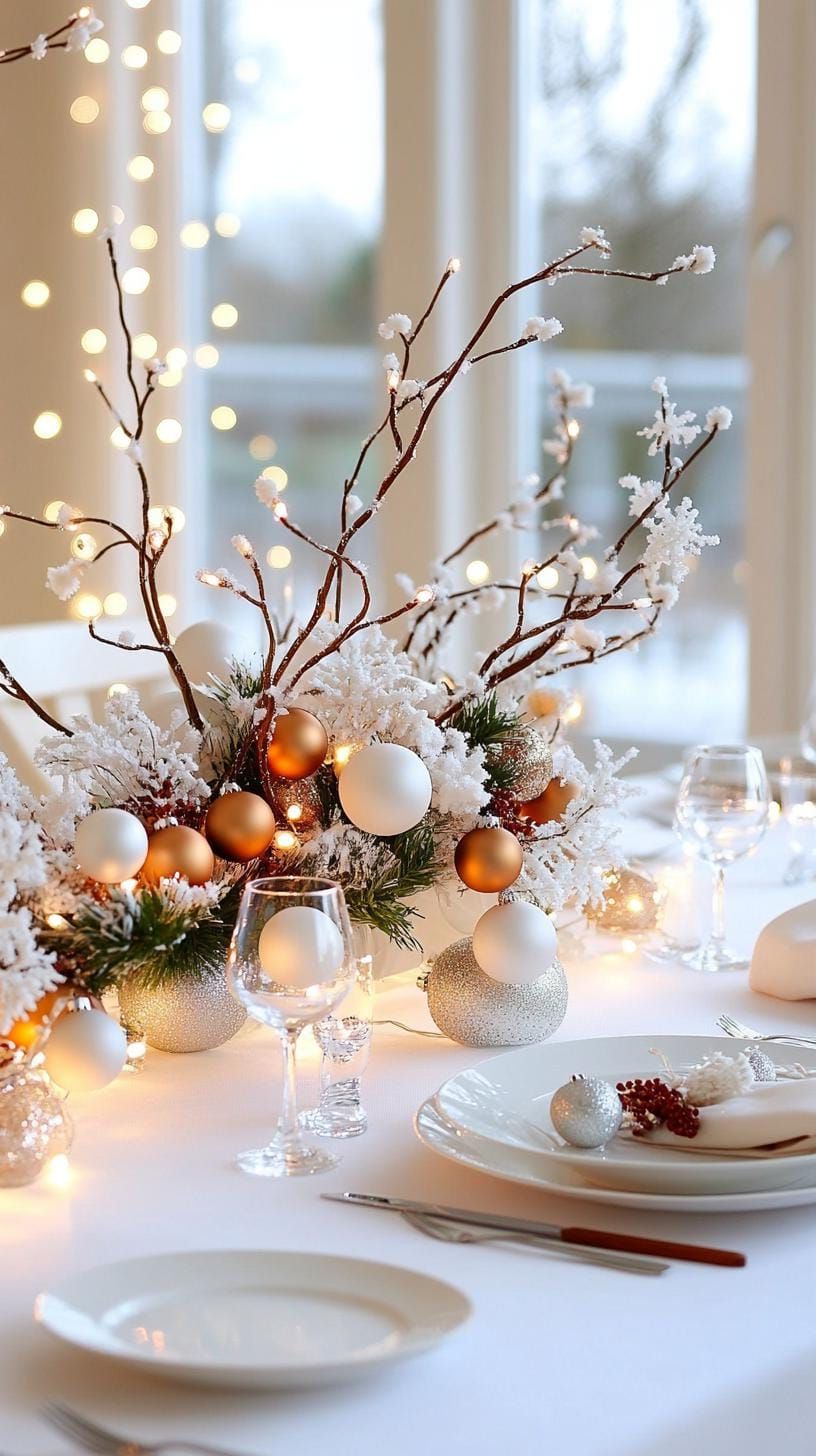 12. Winter Wonderland Table with Twinkling Fairy Lights - photo 2