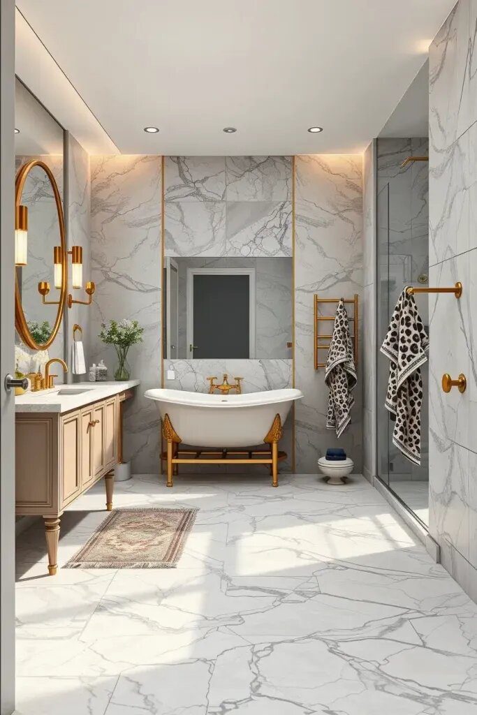 Mixing Animal Print With Marble Finishes