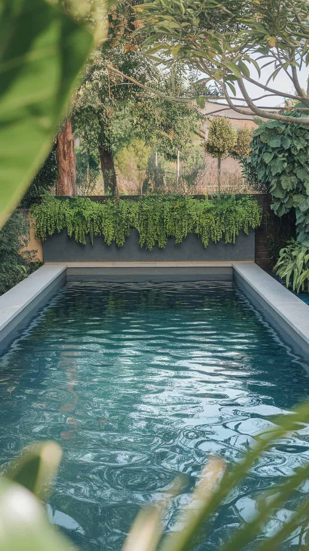 Planter-Framed Rectangular Pool Layout