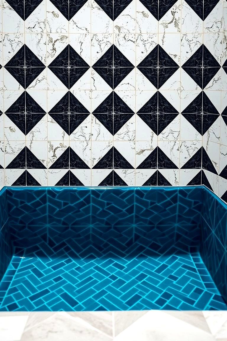 11. Bold Geometric Plunge Pool Design
