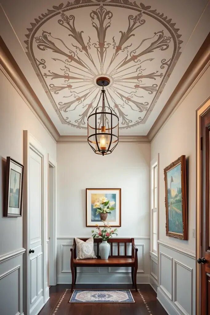 Dramatic Hand-Painted Ceilings for Entry Spaces