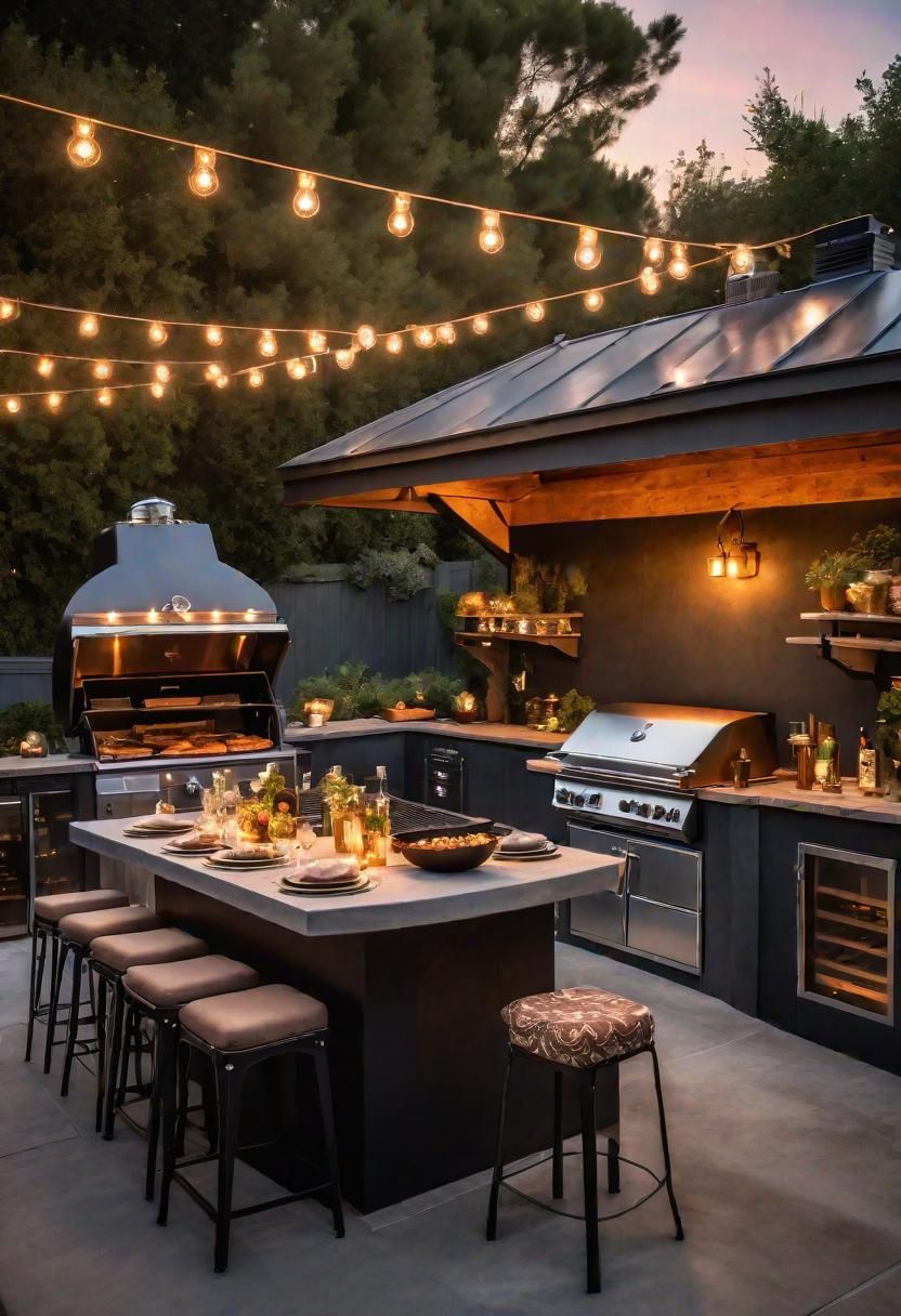 34. Old Hollywood Glam Outdoor Kitchen