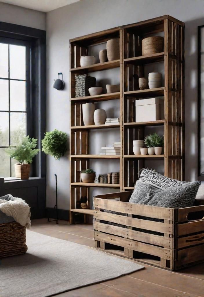 19. Wooden Crate Storage Solutions