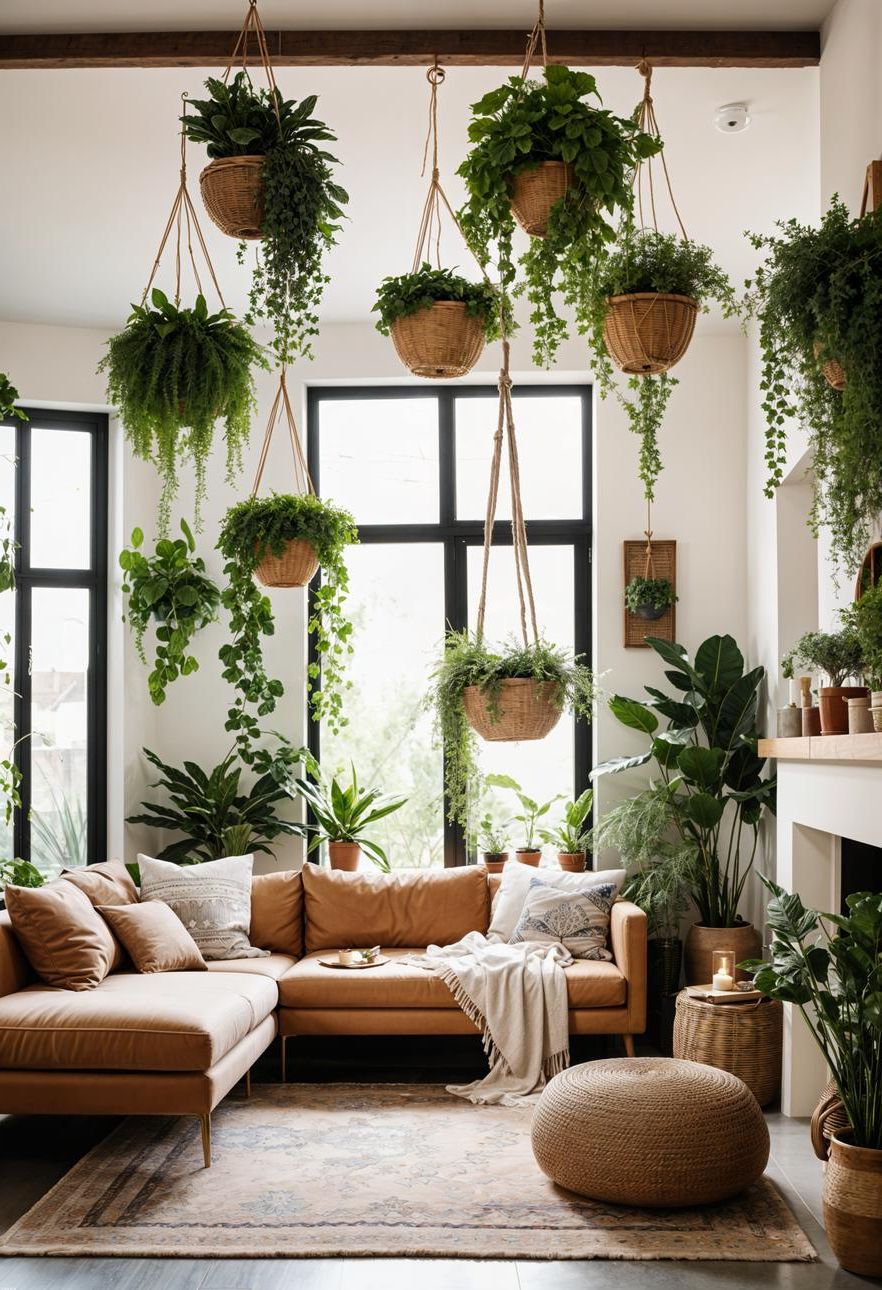 22. Hanging Plant Baskets from the Ceiling
