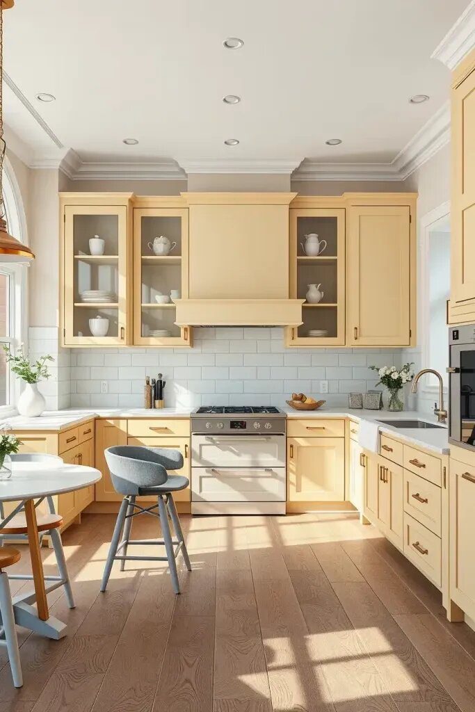 Soft Pastel Yellow Cabinets for Modern Kitchens - photo 2