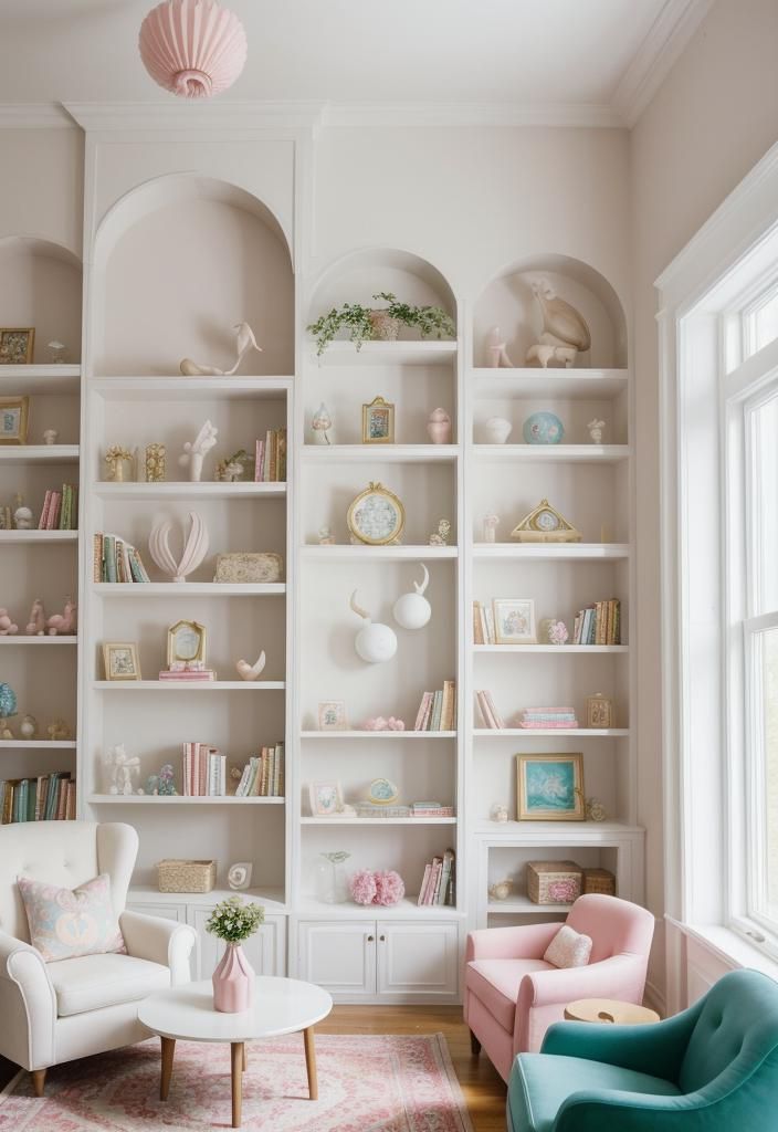 20. Playful Whimsical Shelving for the Living Room