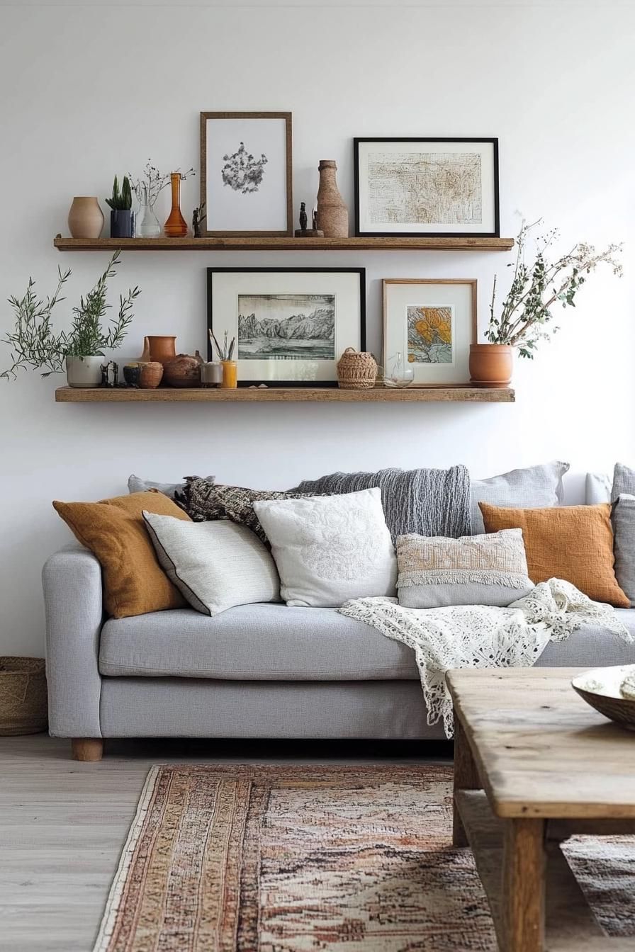 2. Floating Art Shelves Display