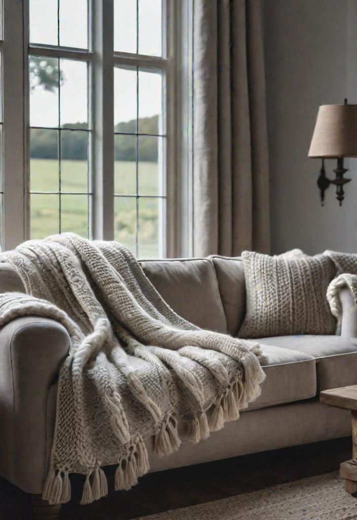 13. Layered Farmhouse Throw Blankets