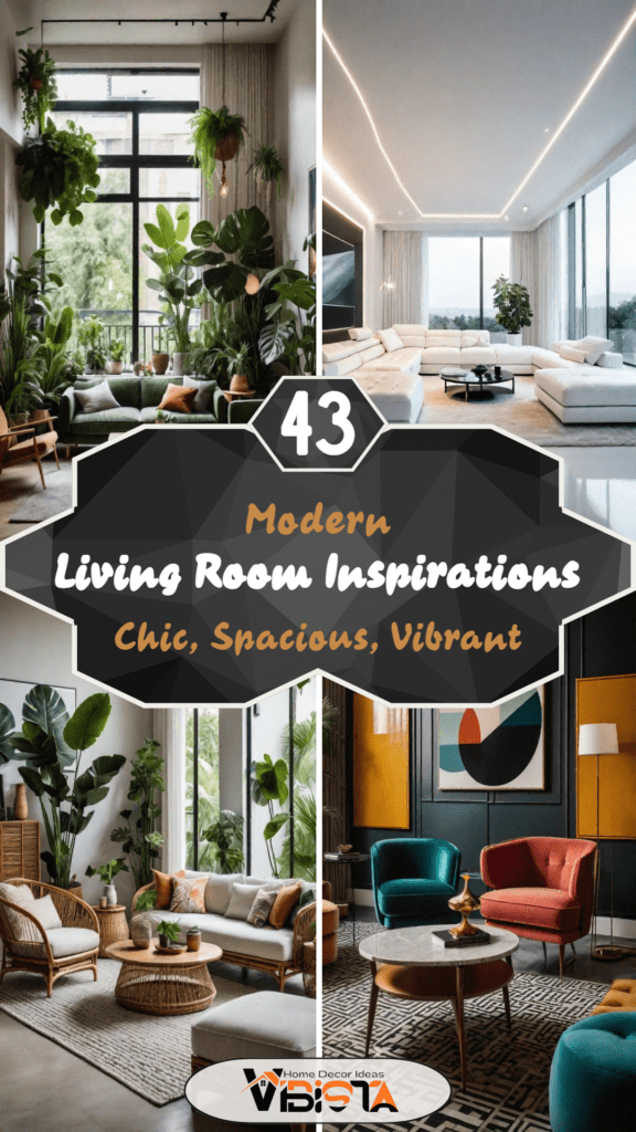 43 Modern Living Room Inspirations: Chic, Spacious, and Vibrant