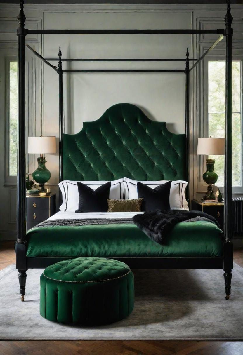 9. Vintage Velvet Bedroom Style Details