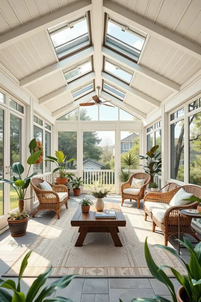 Natural Light With Screened Porch Skylights