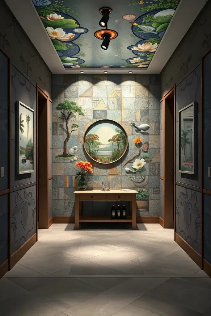 Mosaic Murals Along Hallway Walls - photo 3