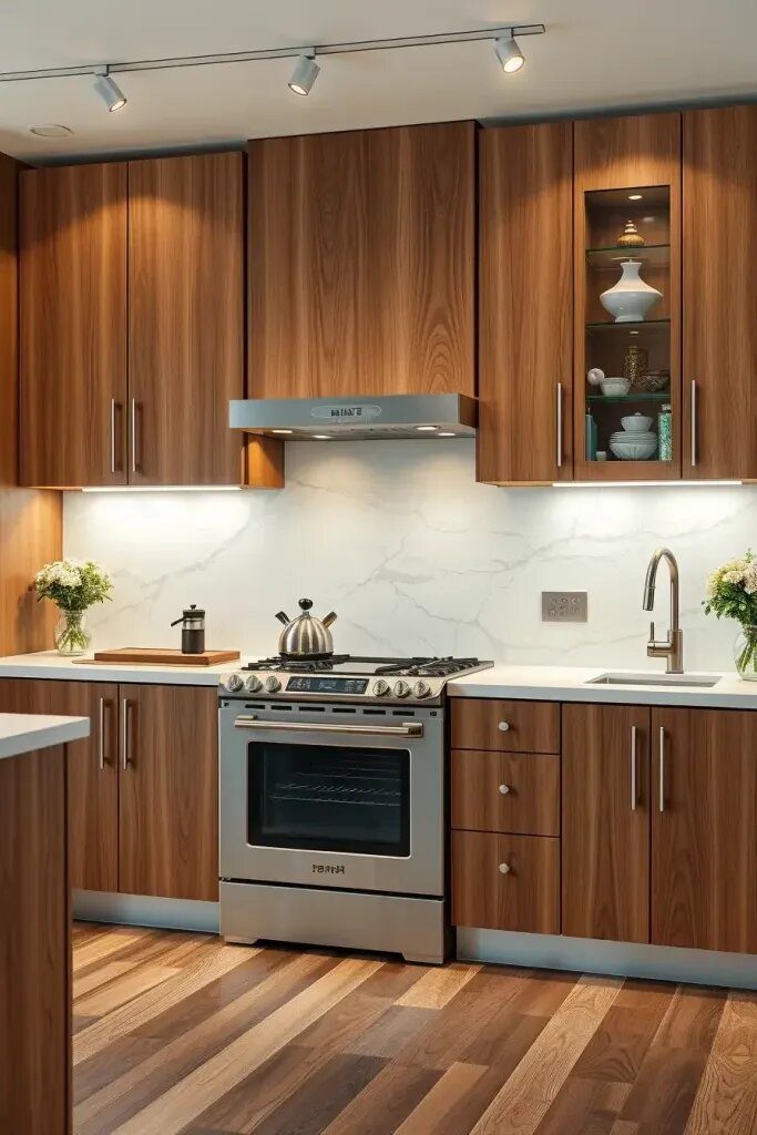 Vertical Grain Cabinets for a Sleek Flow