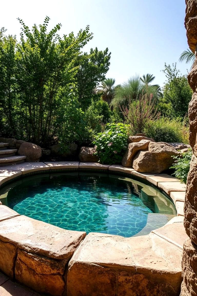 2. Natural Stone-Edged Plunge Pool