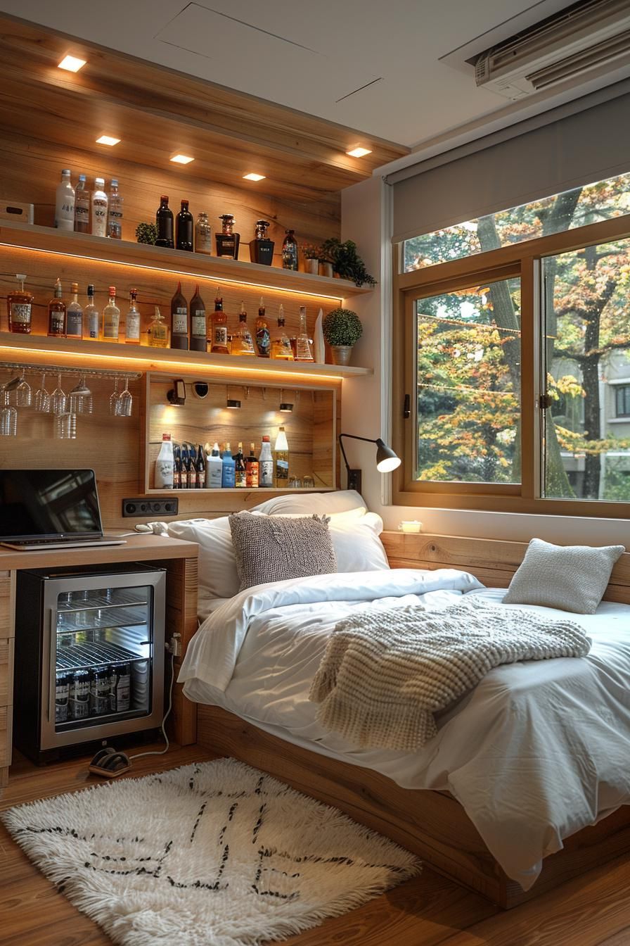 8. Custom Mini Bar Station for Guys