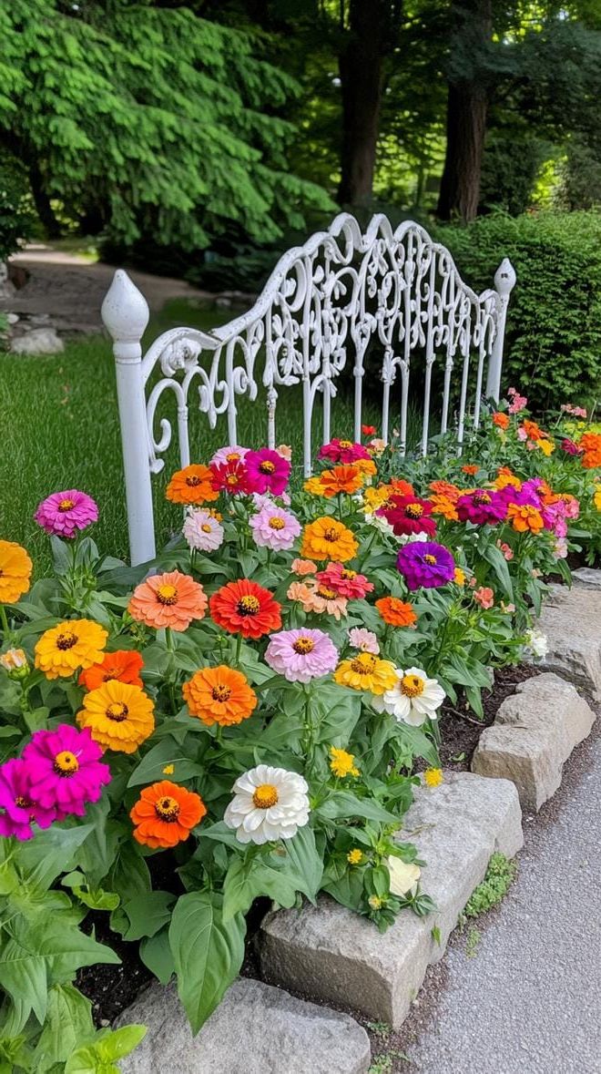 7. Turn an Old Metal Bed Frame Into a Flower Bed - photo 2