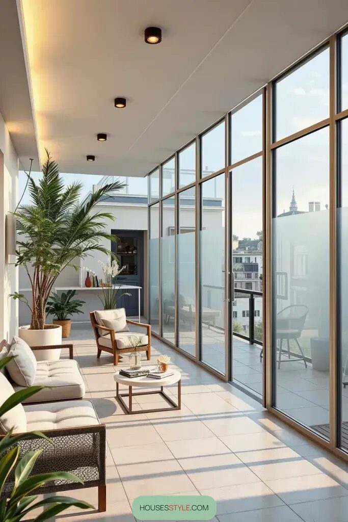 Frosted Glass Dividers For Modern Terraces - photo 2