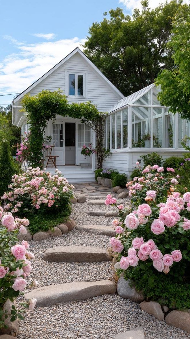 13. Vintage Roses Framing a Garden Greenhouse - photo 2