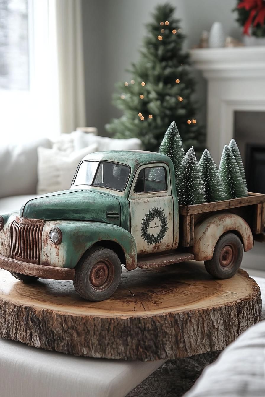 6. Vintage Truck Christmas Display