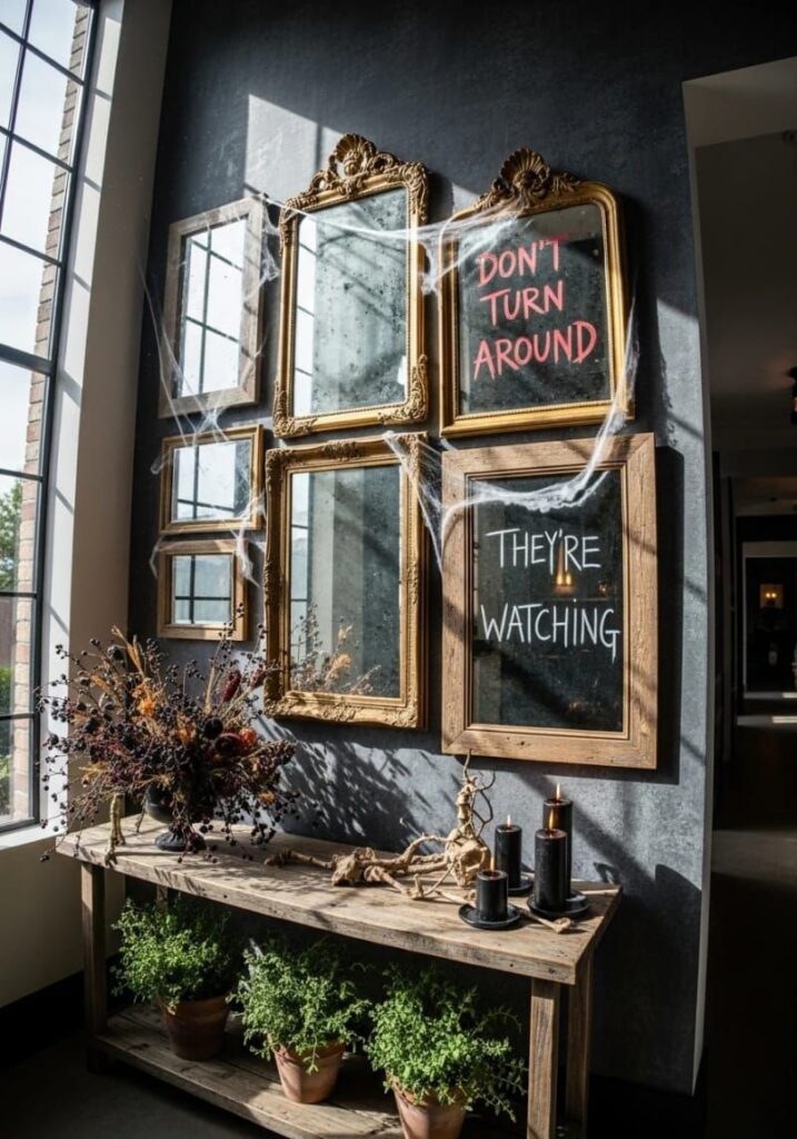 19. Creepy Message Mirror Wall Display - photo 2