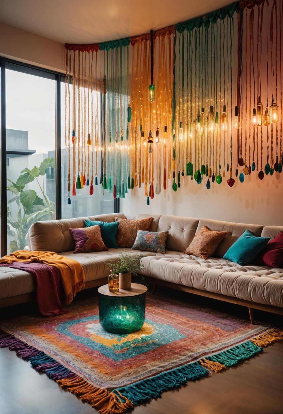 8. Boho Glass Bottle Wall Feature - photo 2
