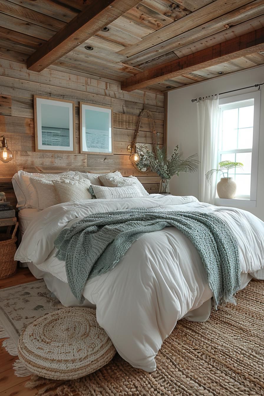 15. Weathered Fence-Style Bed Frame