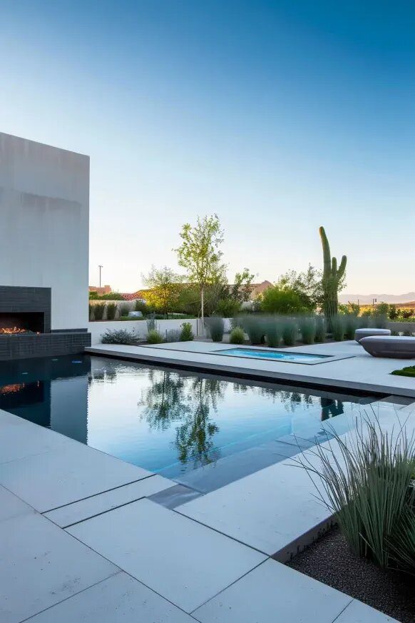 Relax and Unwind at the Modern Pool Area