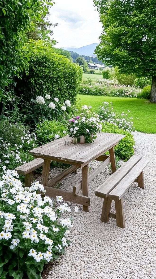 33. Gravel Patio Paired with Wooden Bench Seating - photo 2