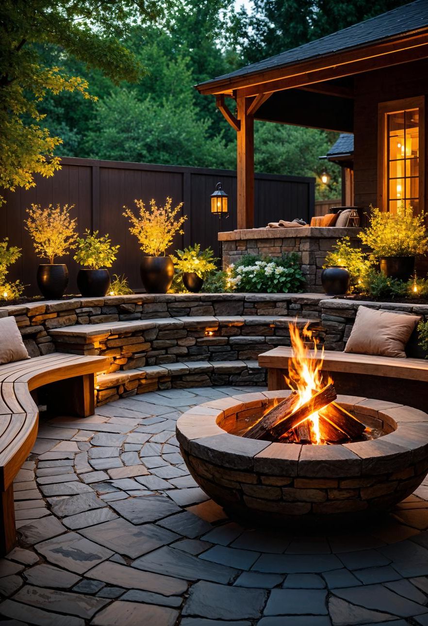 2. Natural Stone Fire Pit Ideas - photo 2