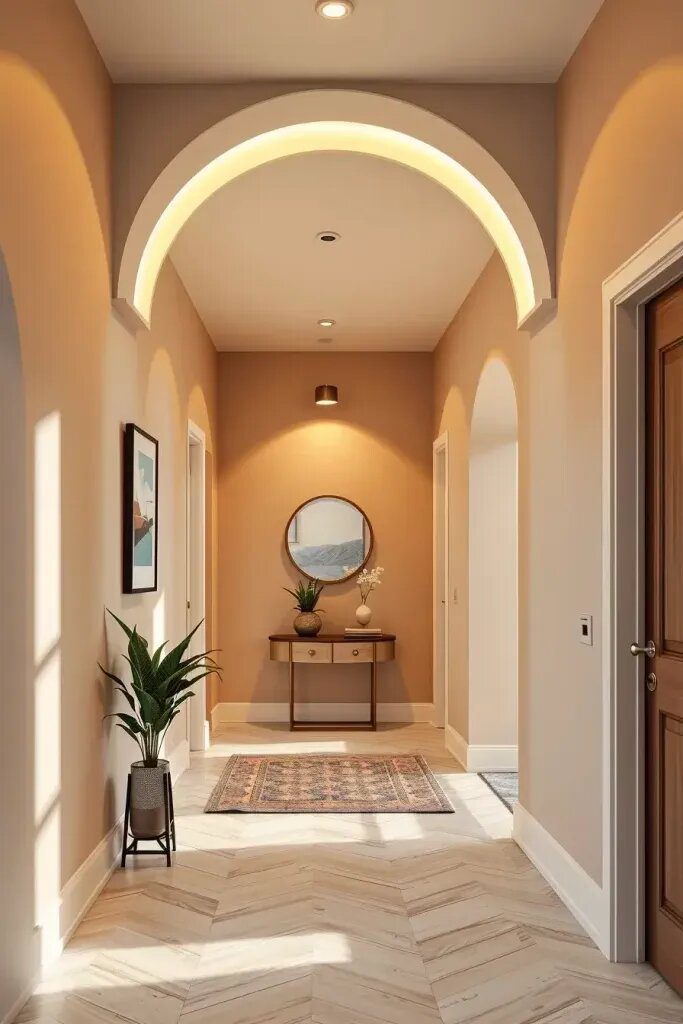 Architectural Arches for a Refined Hallway Transition