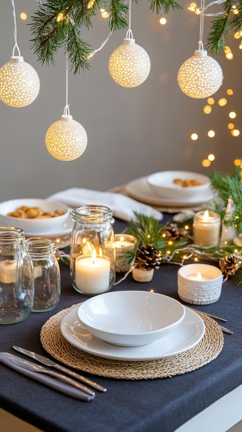 3. Fairy Light Christmas Table for a Cozy Glow - photo 2