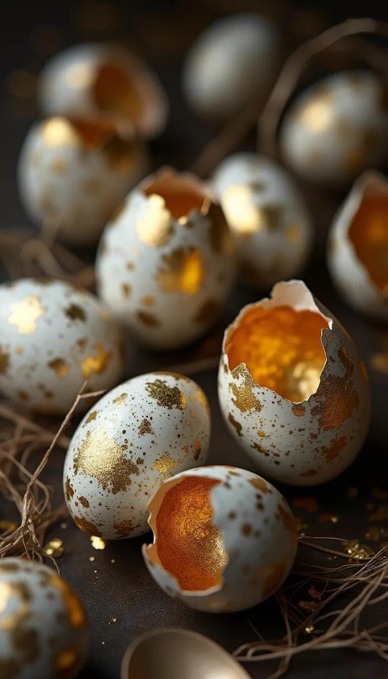 4. Gold Leaf Hollow Egg Decor - photo 2
