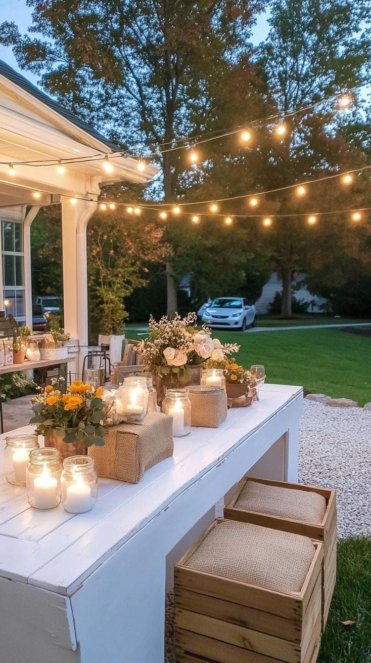 12. String-Lit Backyard Buffet With Rustic Touches - photo 2
