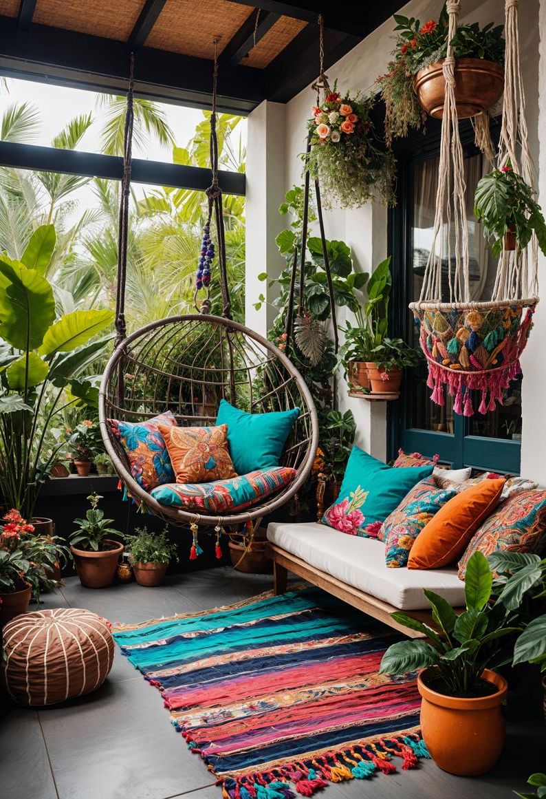 16. Bohemian Concrete Patio Look - photo 2