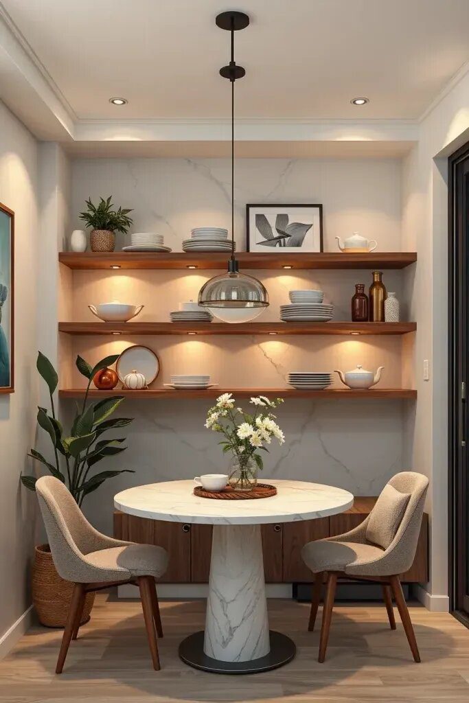 Built-In Buffets Using Floating Shelves - photo 2