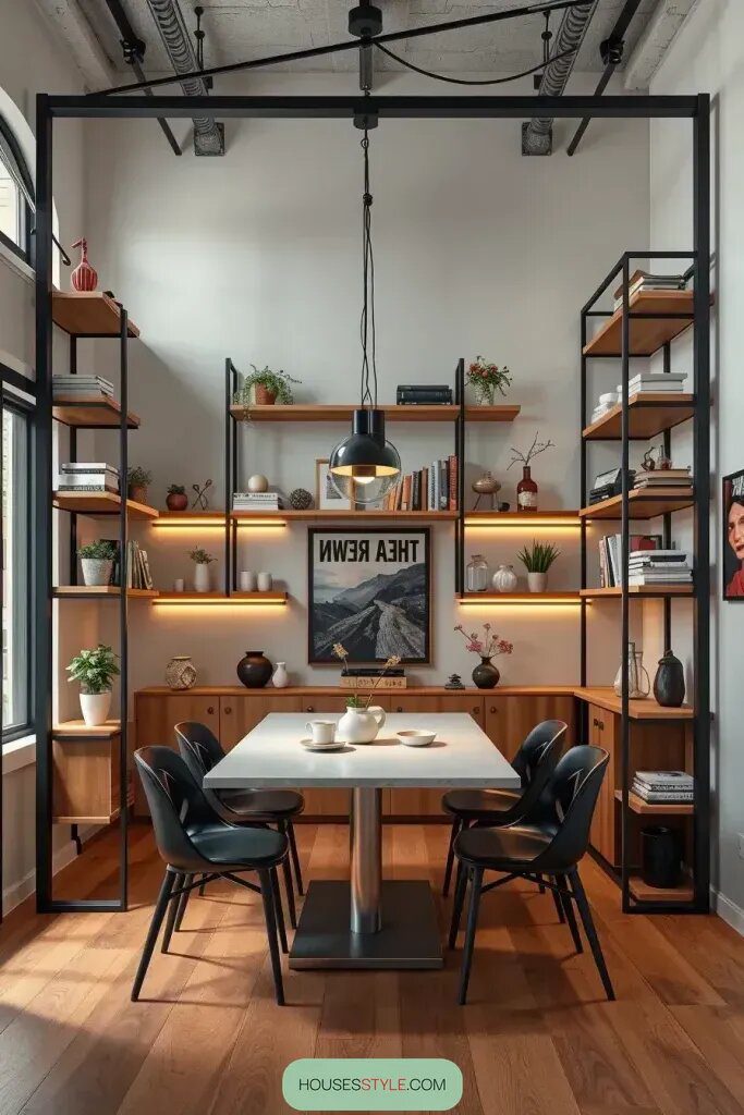 Framing Your Dining Area With Multi-Level Shelving - photo 2