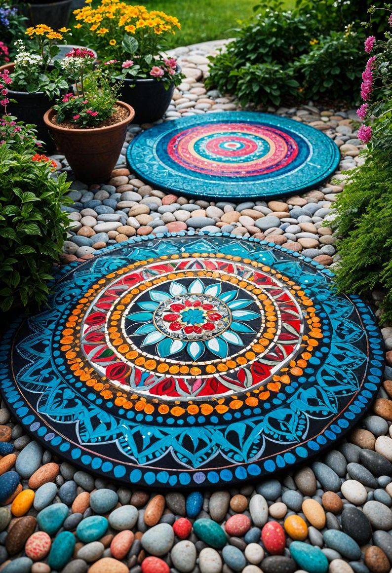 7. Mandala Stones for Boho Patio - photo 3