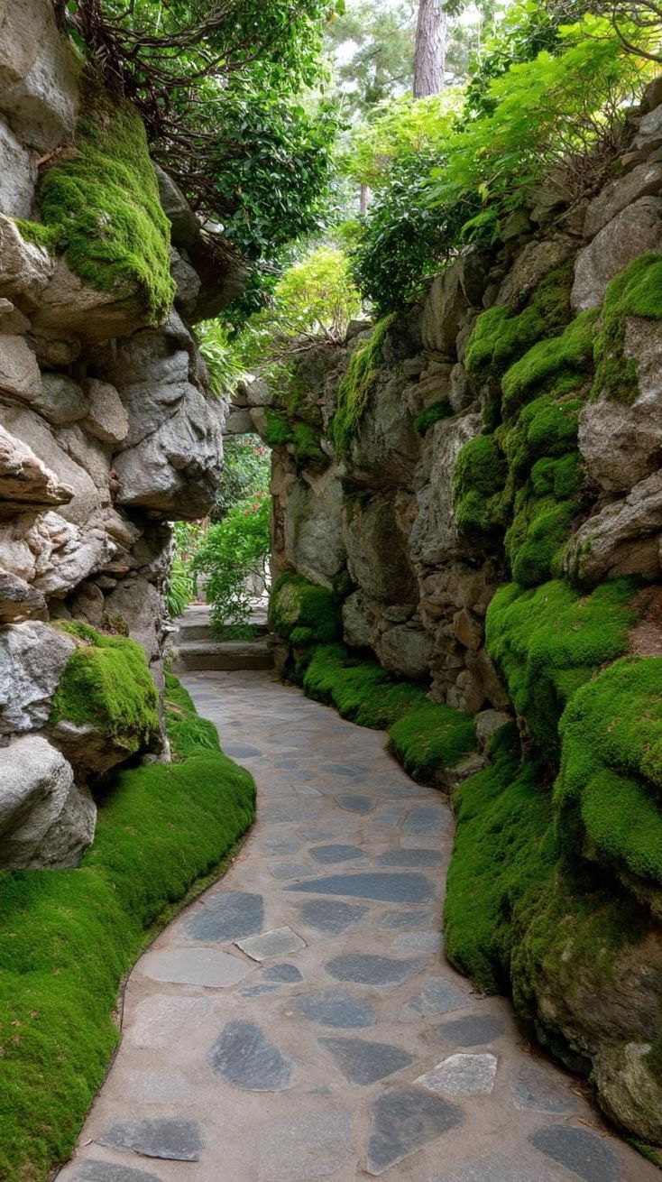 10. Moss-lined stone path winding through the garden - photo 4