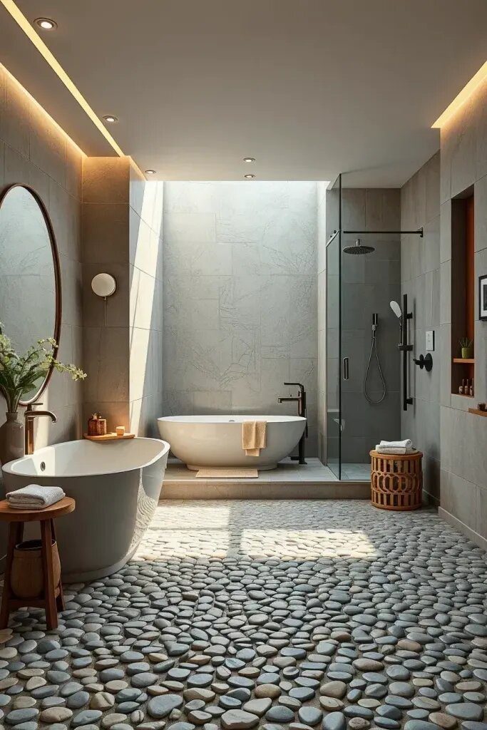 Experience the Comfort of Pebble Tile Flooring for a Soothing Foot Massage
