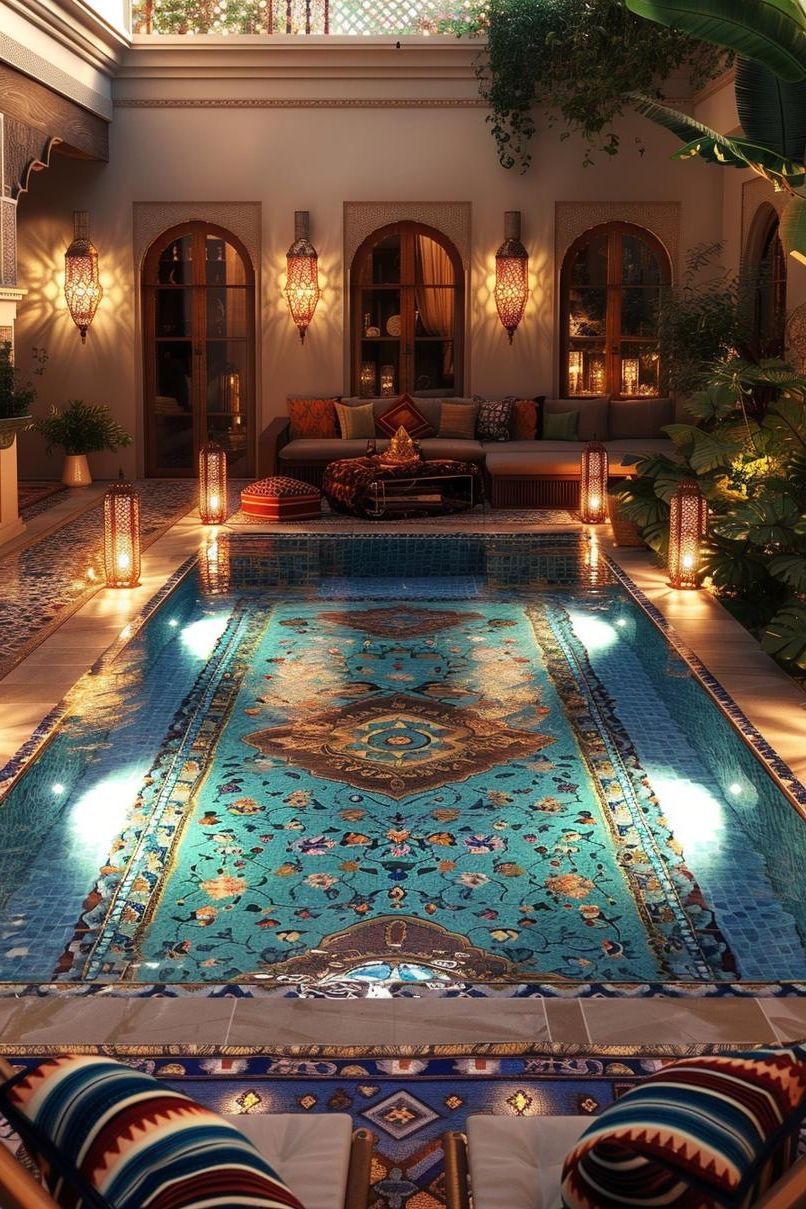 6. Moroccan Pool Deck Style
