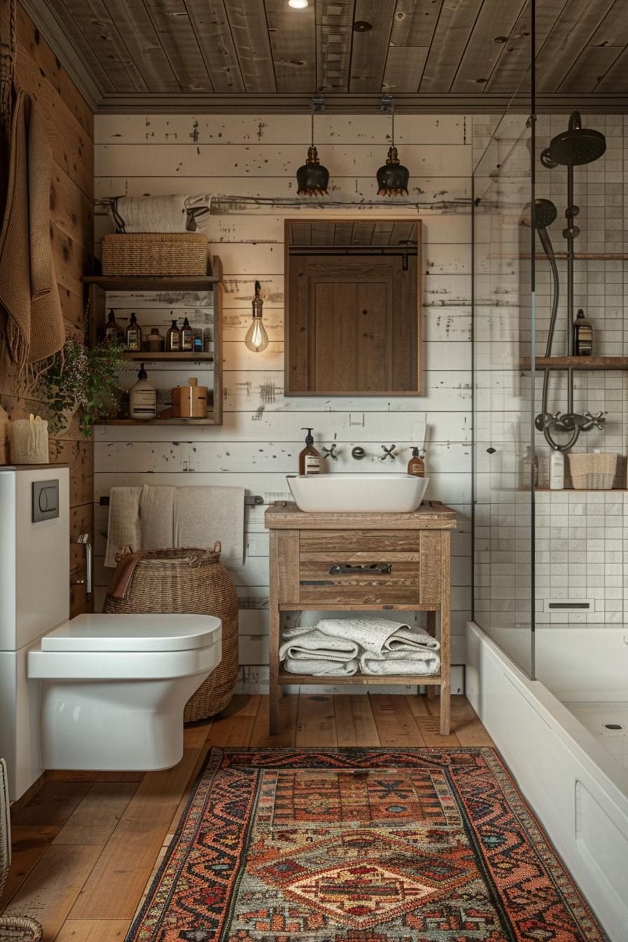 8. Boho Chic Shiplap Bathroom Ideas