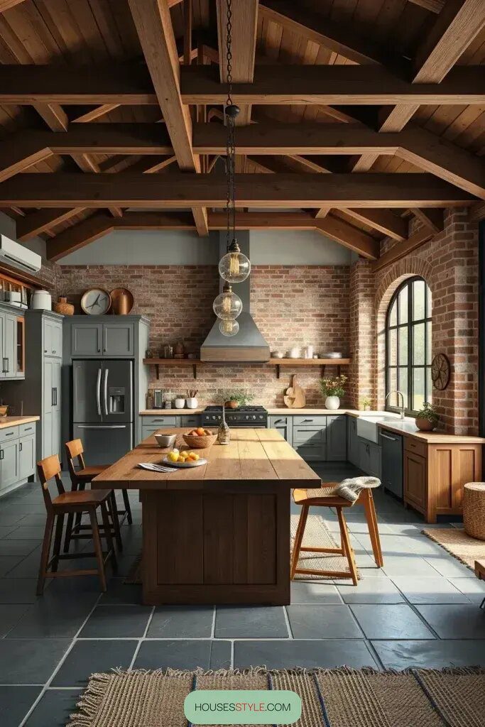 Cozy Rustic Kitchens for Open Living Spaces