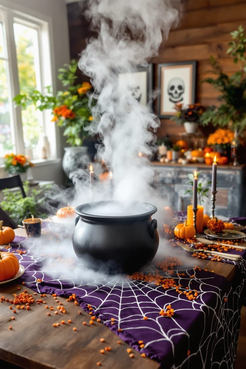 17. Smoking Cauldron Centerpiece with Dry Ice - photo 2