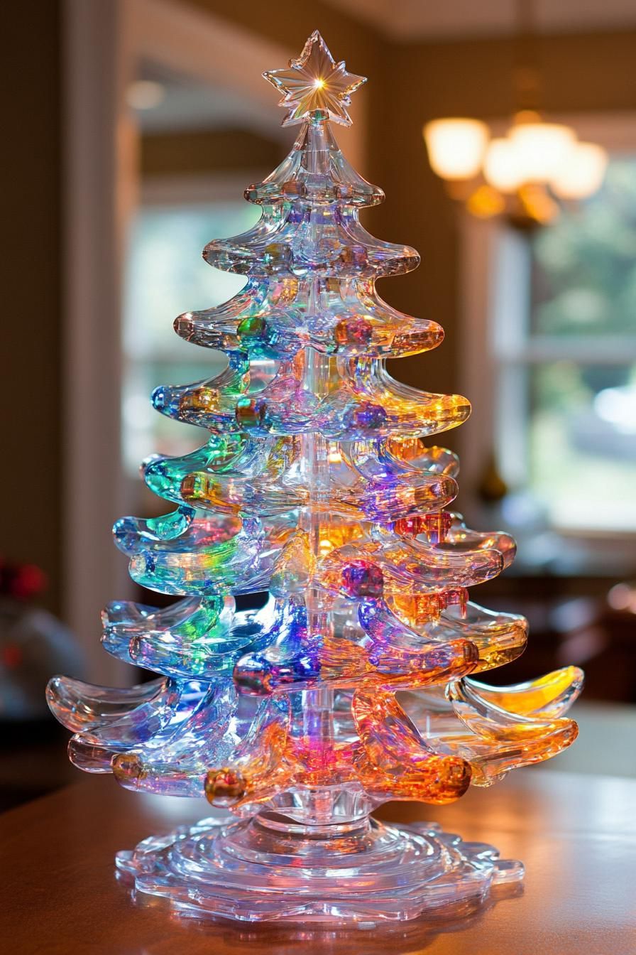 9. Holographic Acrylic Christmas Tree Display
