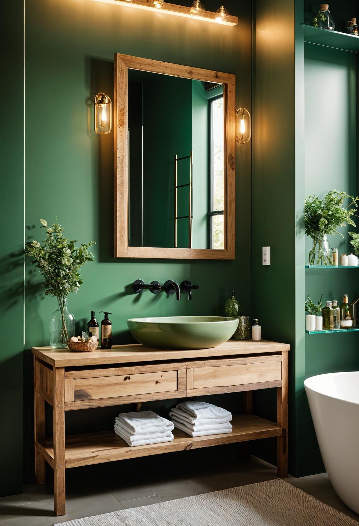 10. Eco-Friendly Green Bathroom Ideas