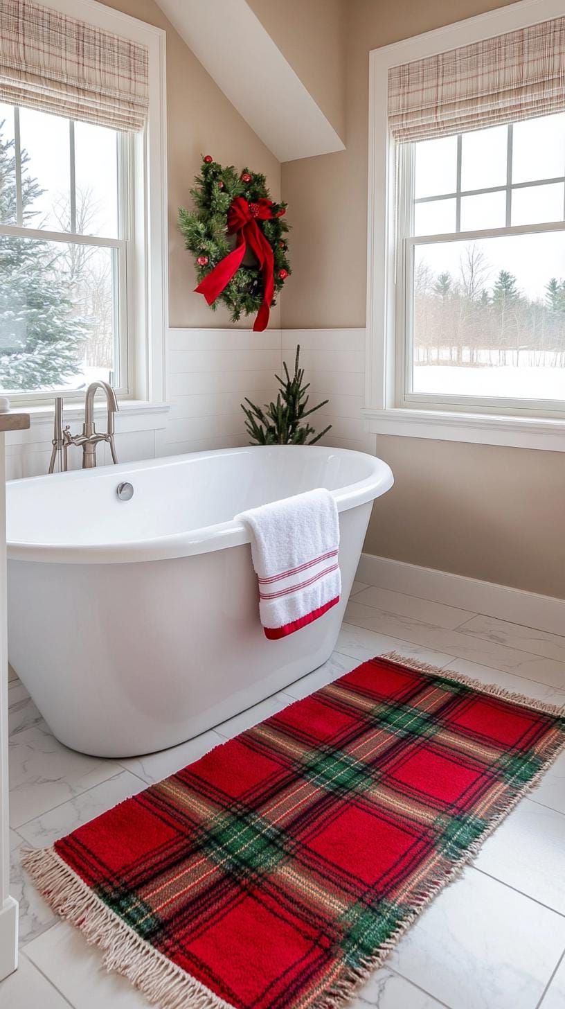 14. Matching Red and Green Plaid Decor