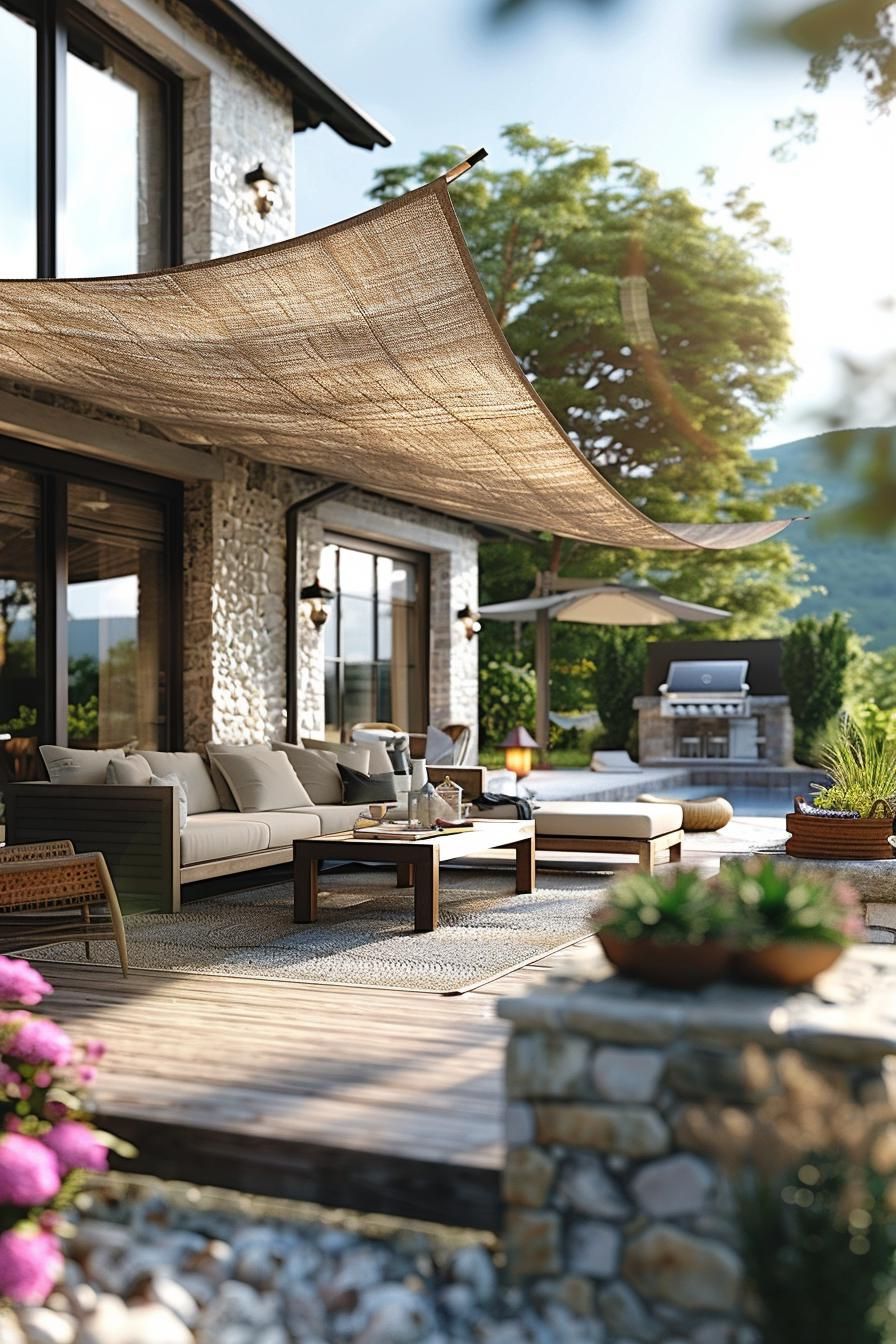 10. Pole-Mounted Sail Shade Designs - photo 3