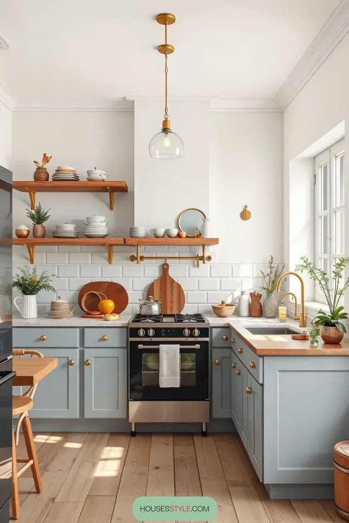 Gray Cabinets and Open Shelves for a Cozy Feel - photo 2